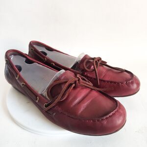Born Boat Shoes Womens Size 8 Dark Red Preppy Slip On‎ Leather Lining Loafers